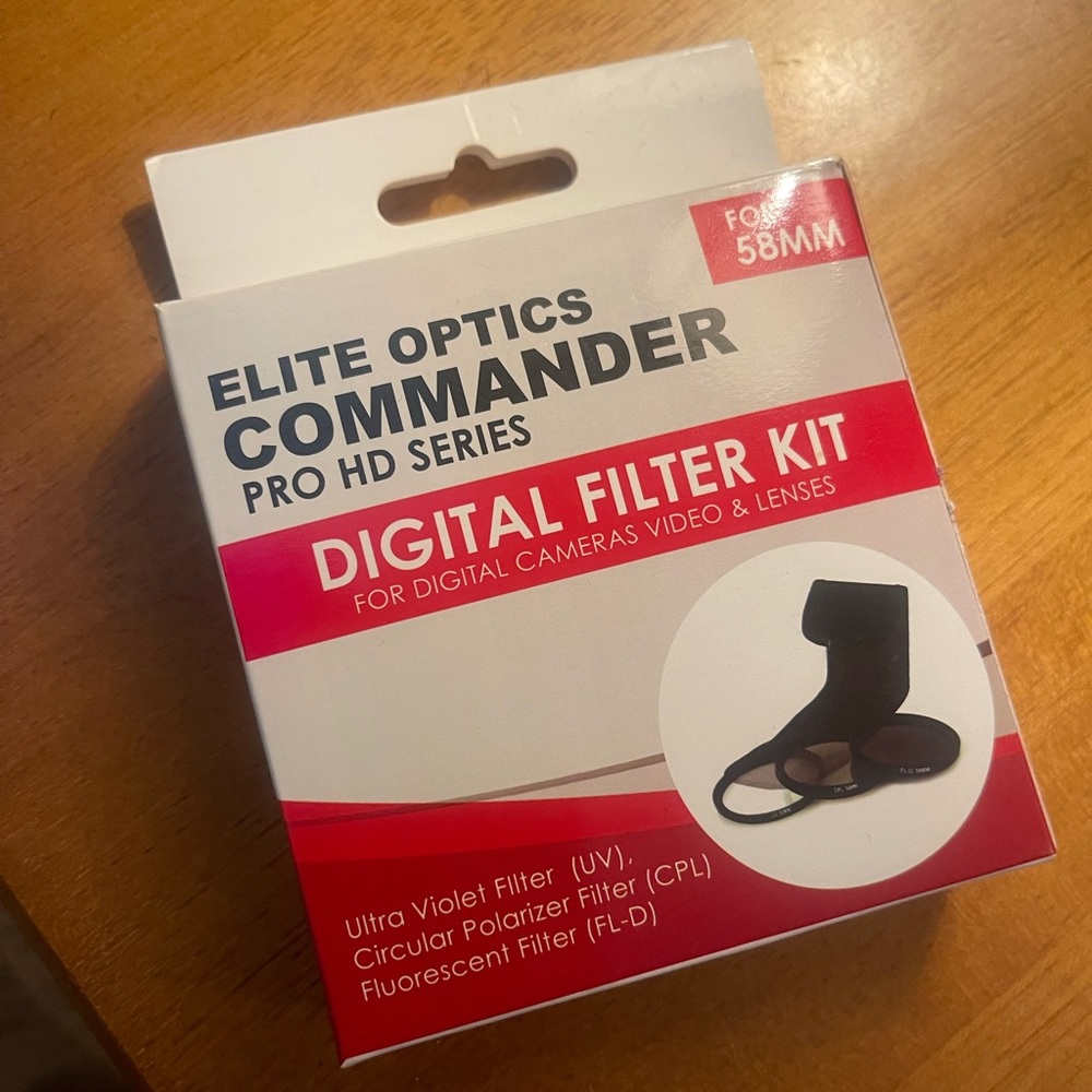 Digital Filter Kit for digital cameras Elite optics Commander Pro HD Series 58MM